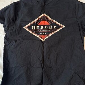 Hurley Black Short Sleeve Tee with Diamond Logo